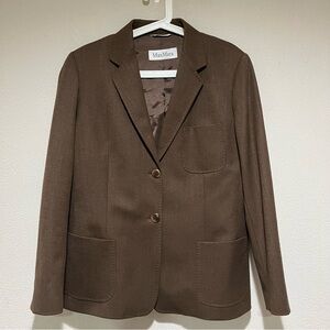 MaxMara Chocolate Brown Women's Blazer Sz 14